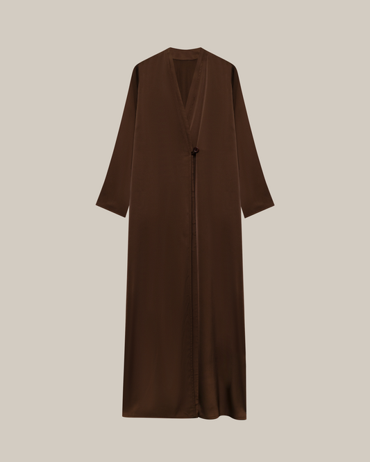 Double-Coated Crossed Abaya brown