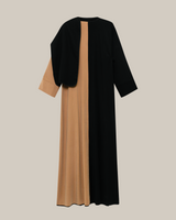 Two-Toned Cape Abaya Beige and Black