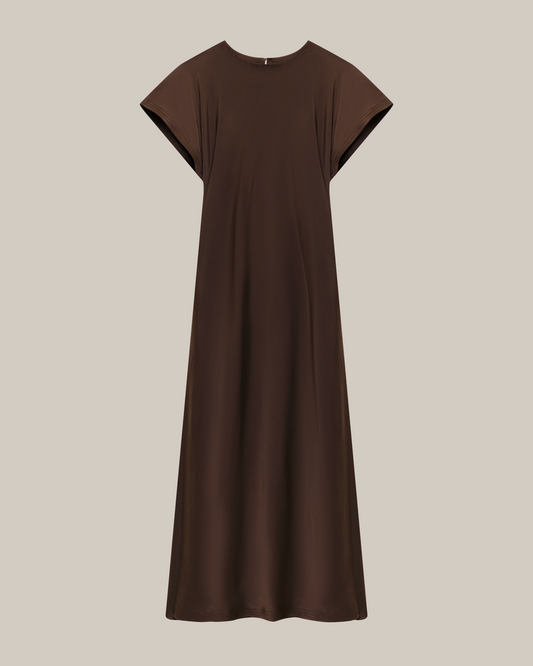 Flowy Wrap Dress Brown