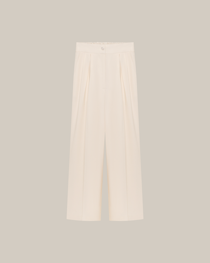 Sleeveless Top & High-Waist Trouser ivory