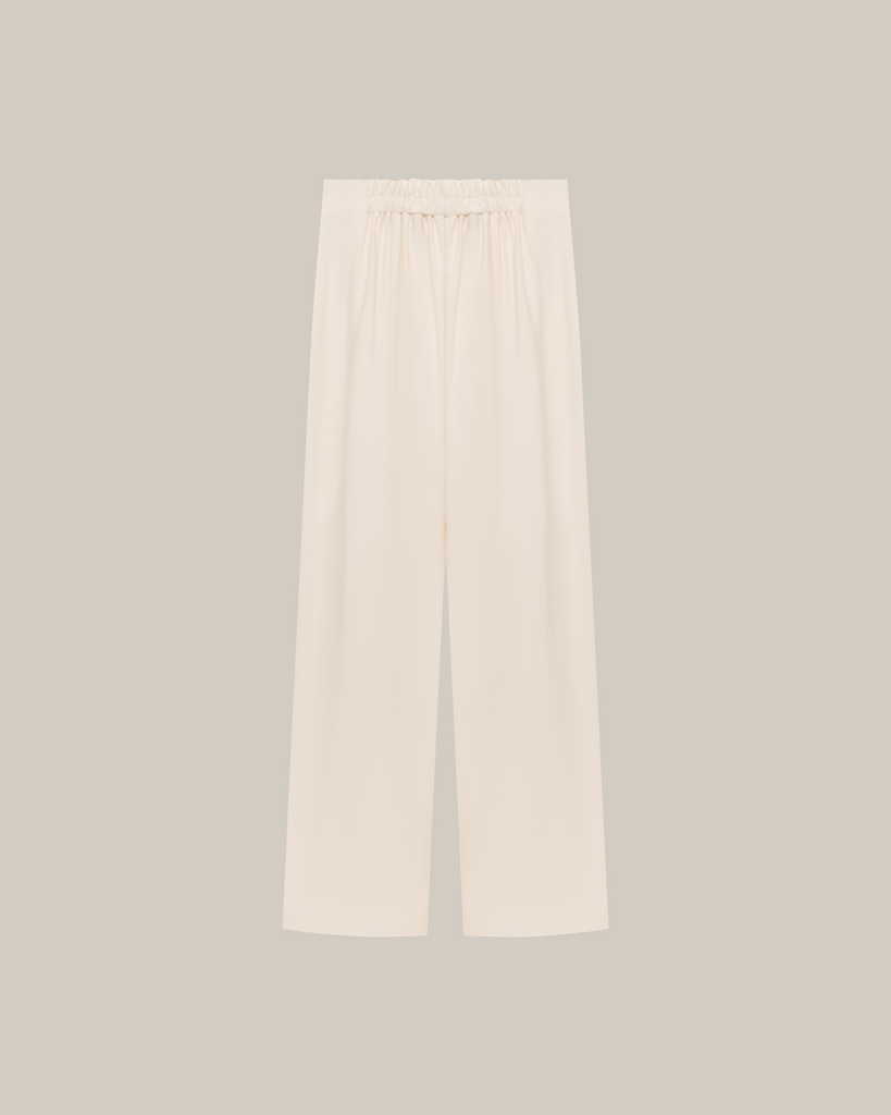 Sleeveless Top & High-Waist Trouser ivory