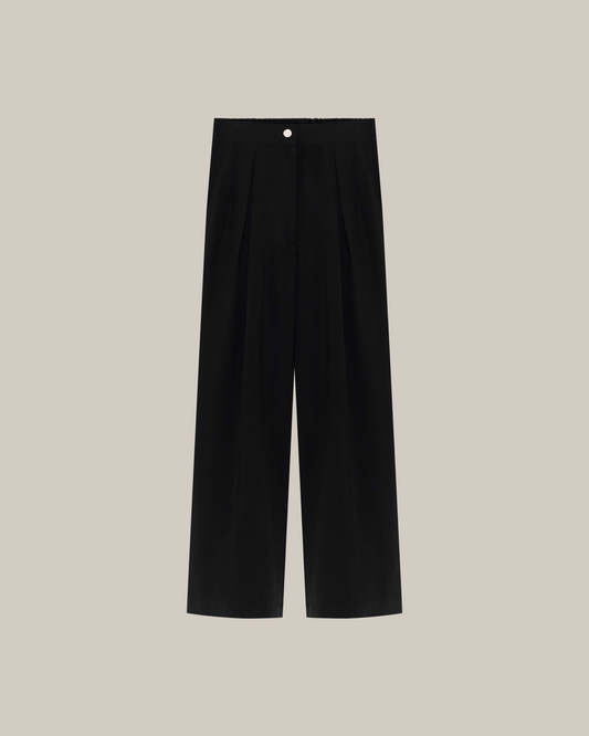 Sleeveless Top & High-Waist Trouser black