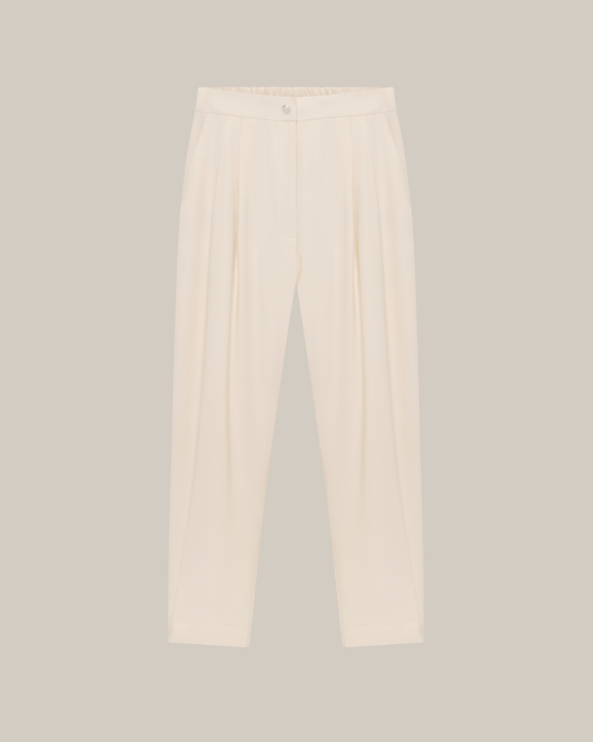 Sleeveless Waistcoat & Straight-Leg Trouser Ivory