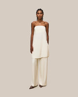 Sleeveless Top & High-Waist Trouser ivory