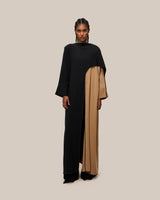 Two-Toned Cape Abaya Beige and Black