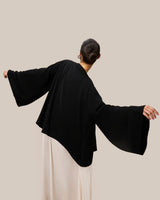 Bimaterial Waved Abaya